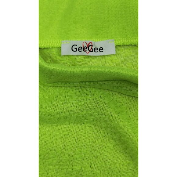 Long Cover Up Skirt Neon Yellow GeeGee Womens Med Swim Wear Polyester New - Picture 4 of 6